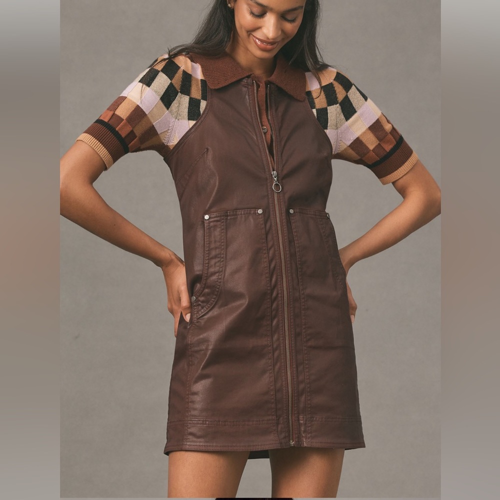 Pilcro Coated Crewneck Mini Dress